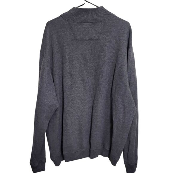 The Foundry Mens Gray Sweater Knit 100% Cotton 1/4 Zip Pullover, 2XL - Picture 2 of 6
